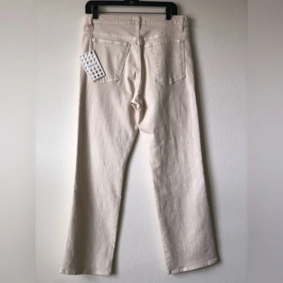 Khaite Cream Straight-Leg ankle slight flare Jeans - Picture 7 of 8